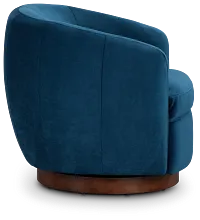 Hazel Dark Blue Velvet Swivel Accent Chair