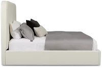 Doral White Curved Upholstered Platform Bed