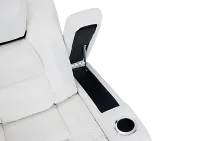 Troy White Micro Power Recliner With Power Lumbar