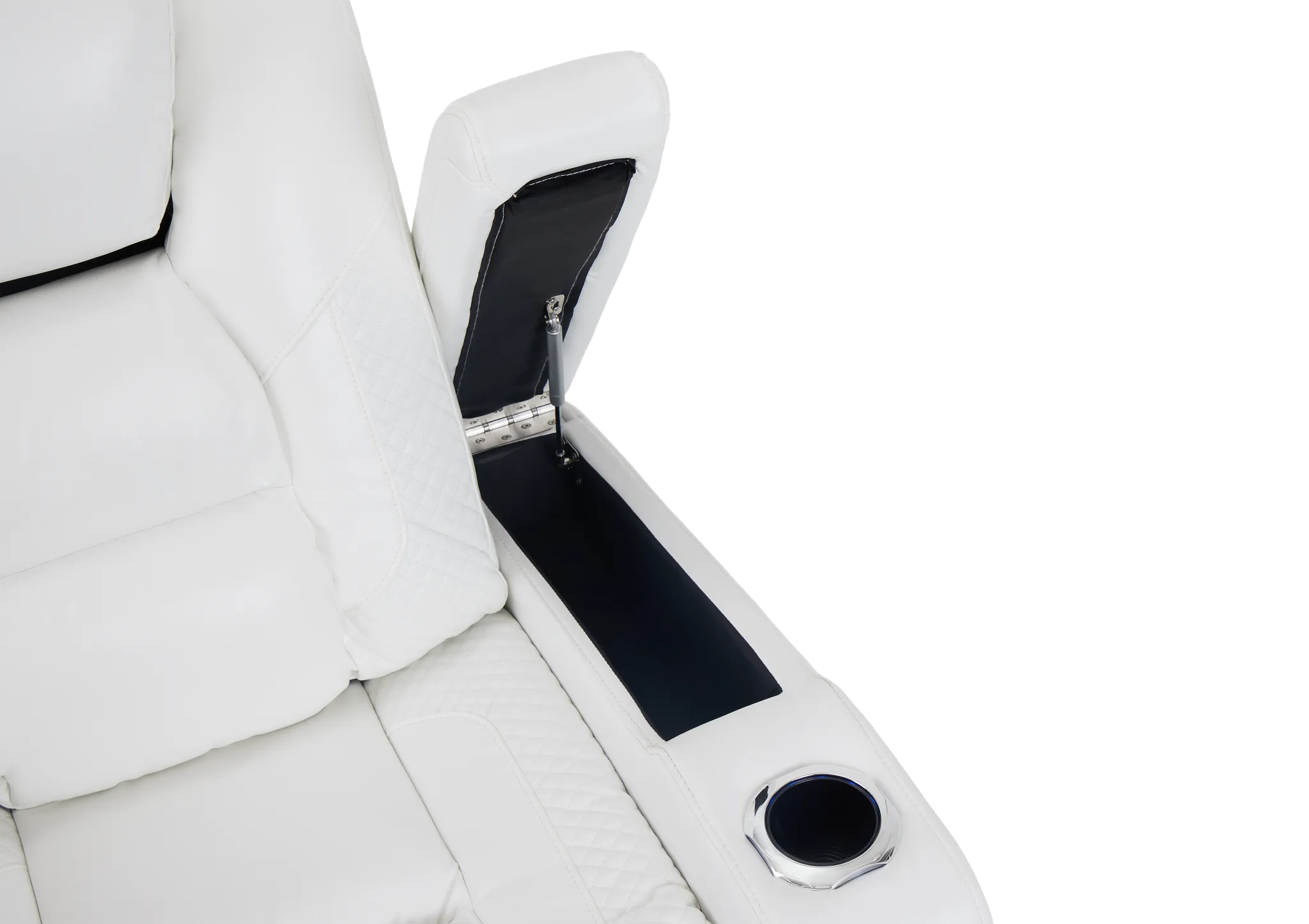 Troy White Micro Power Recliner With Power Lumbar