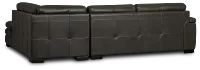 Braden Dark Gray Leather Small Right Bumper Sectional