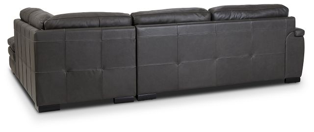 Braden Dark Gray Leather Small Right Bumper Sectional