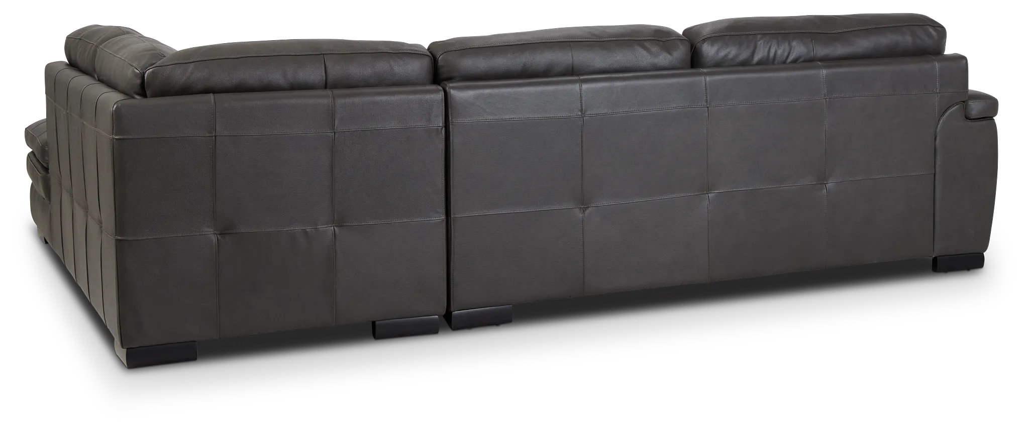 Braden Dark Gray Leather Small Right Bumper Sectional