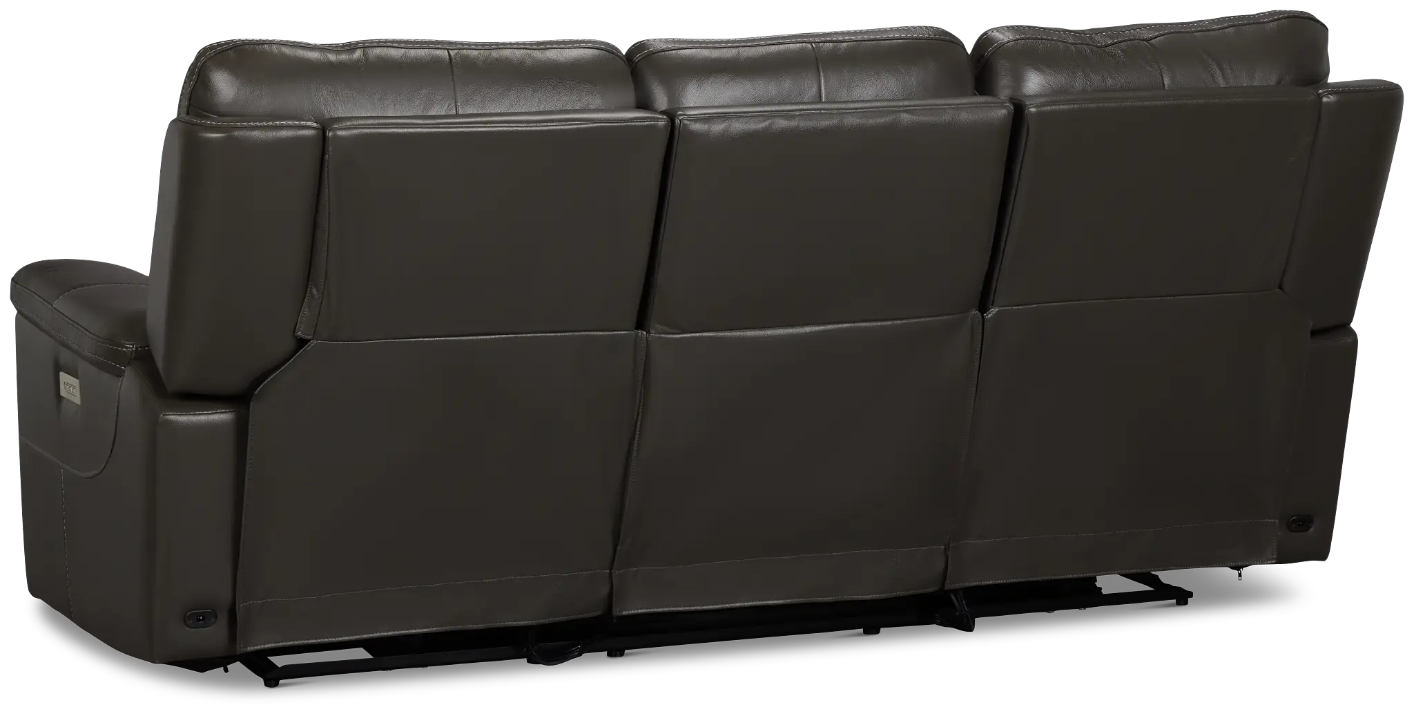 Fallon Dark Gray Lthr/vinyl Power Reclining Sofa W/ Massage Fallon Dark Gray Lthr/vinyl Power Reclining Sofa W/ Massage
