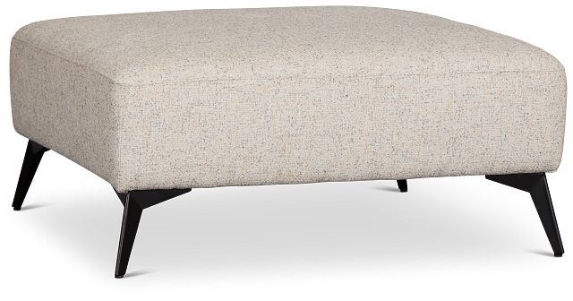 Alina Beige Fabric Ottoman
