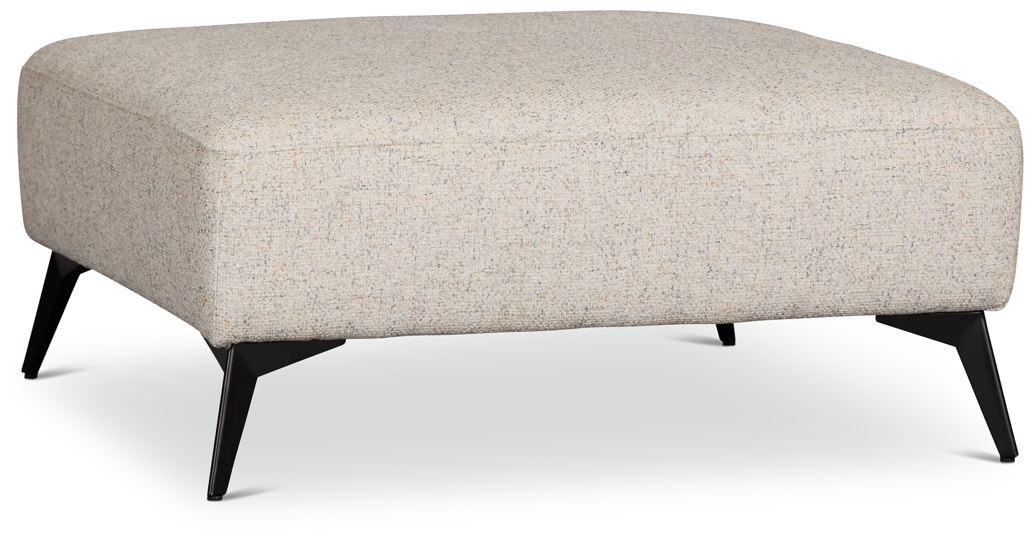Alina Beige Fabric Ottoman