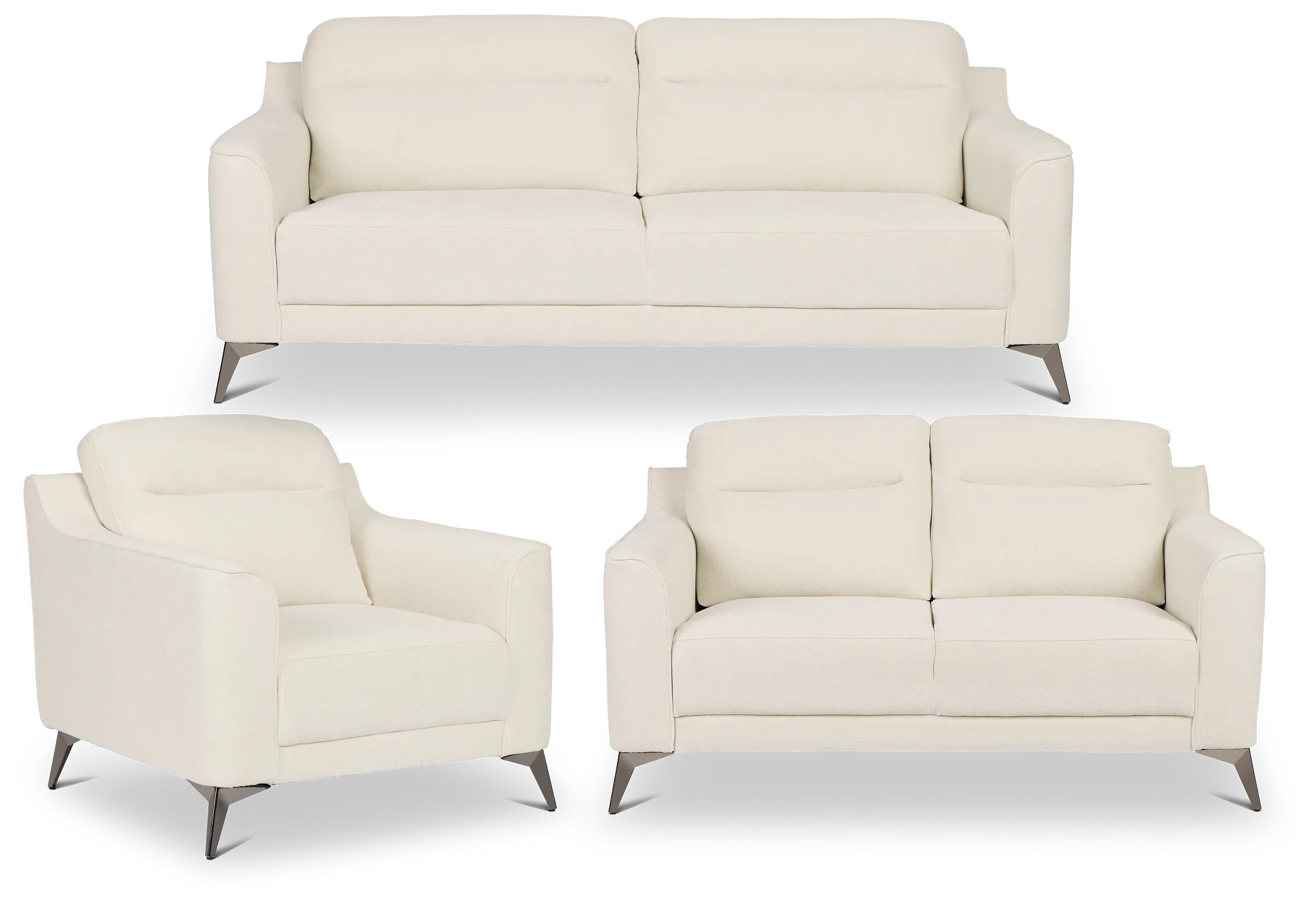 Talia Light Beige Fabric Living Room