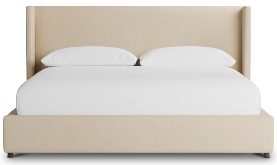 Captiva Peyton Beige 48" Upholstered Shelter Bed