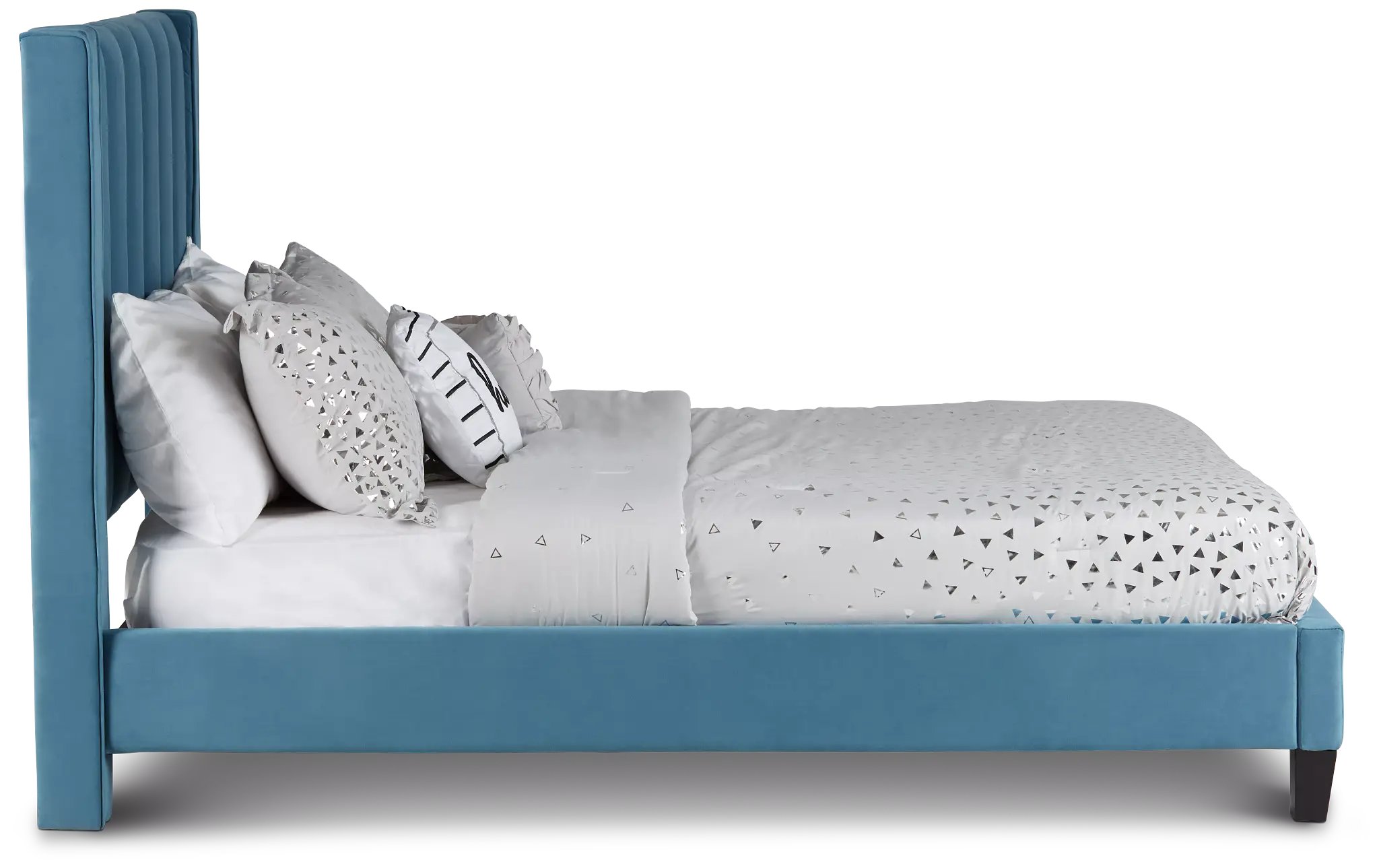 Audrey Blue Velvet Platform Bed Audrey Blue Velvet Platform Bed