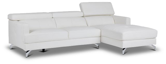 Marquez White Micro Right Chaise Sectional