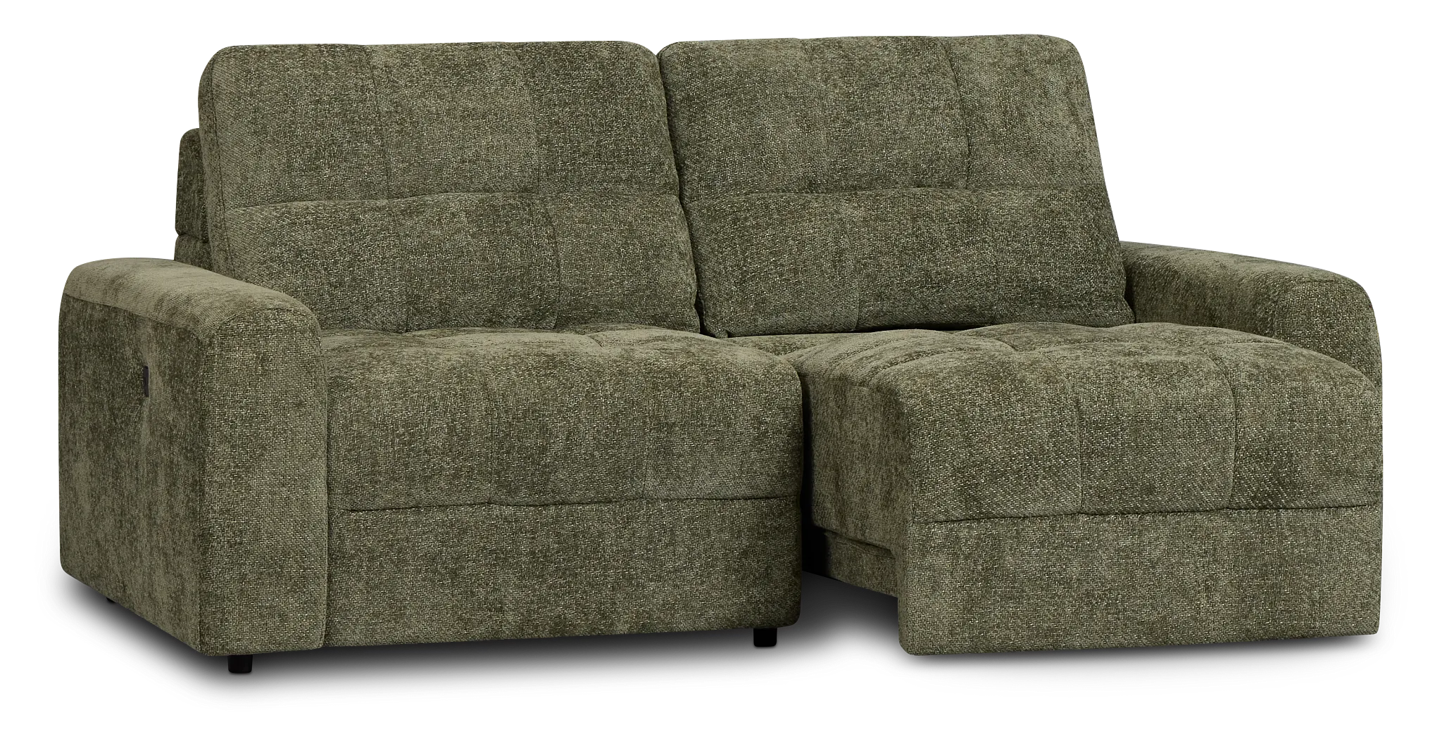Hendrix Green Fabric Power Extension Chaise Sofa