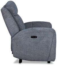 Walker Blue Fabric Power Recliner With Power Headrest