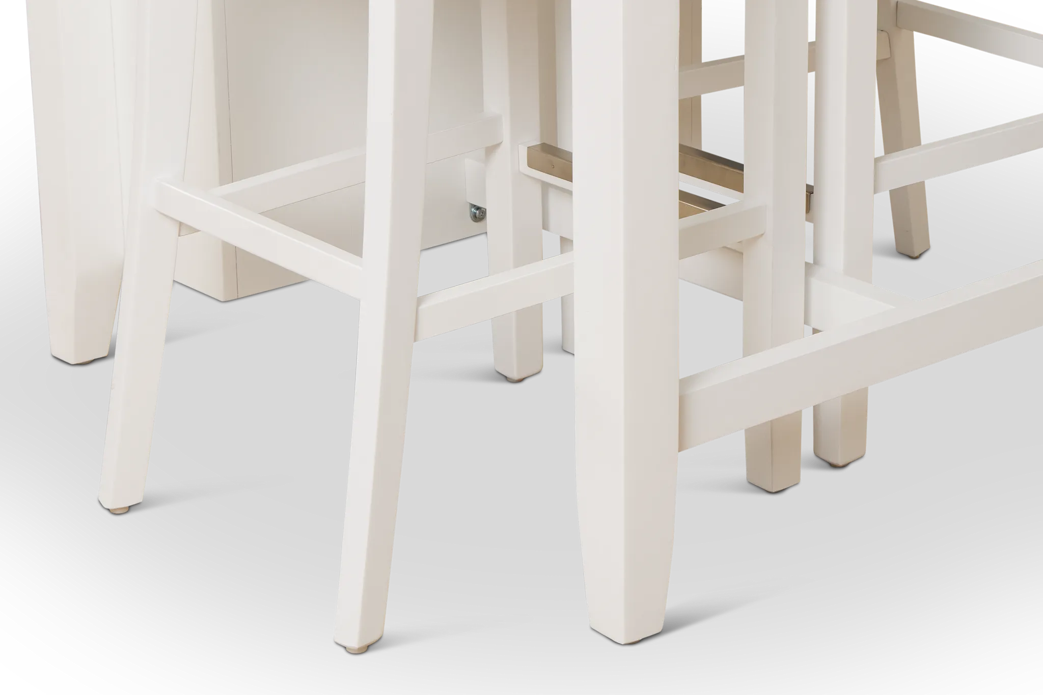 Edgartown White Storage High Table & 2 White Wood Barstools