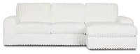 Teddy White Fabric Right Chaise Sectional