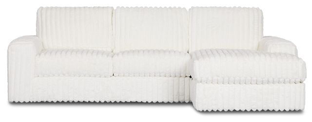 Teddy White Fabric Right Chaise Sectional