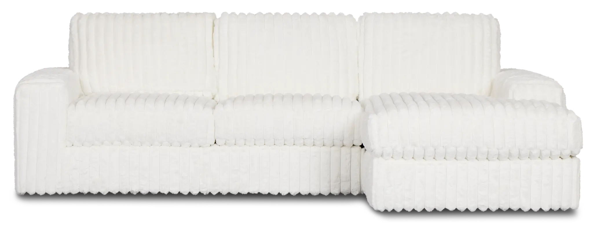 Teddy White Fabric Right Chaise Sectional Teddy White Fabric Right Chaise Sectional