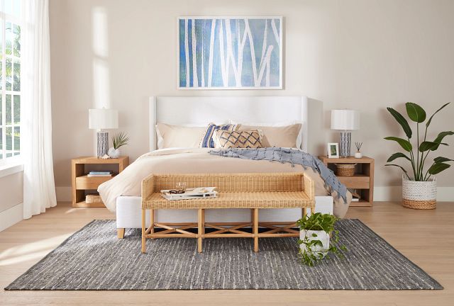 Nantucket White Uph Panel Bed