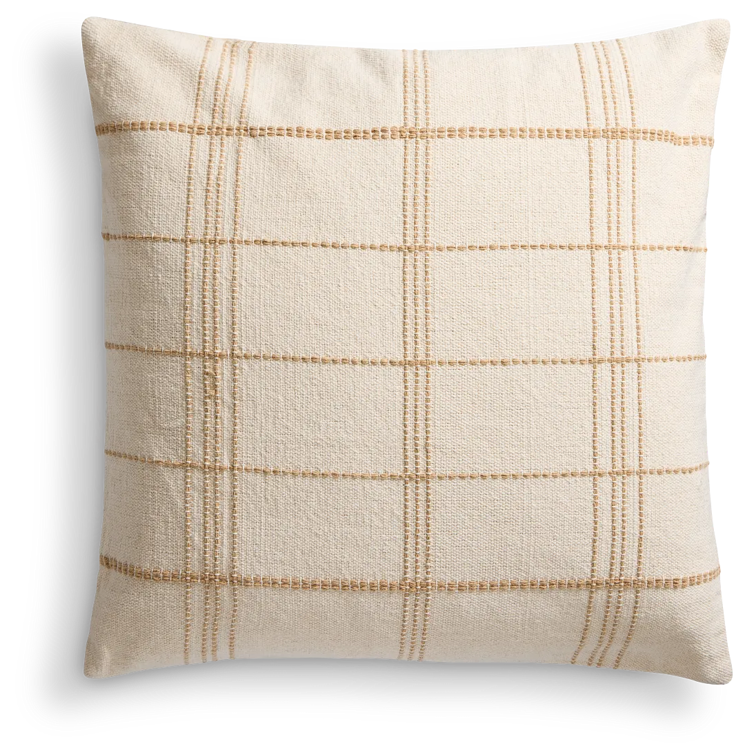 Jeanny Ivory 24" Square Accent Pillow