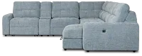 Hendrix Light Blue Fabric Large Dual Power Right Extension Chaise Sectional