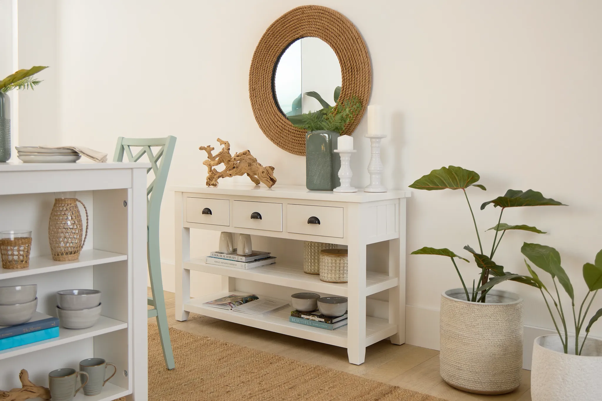 Bismark White Sofa Table