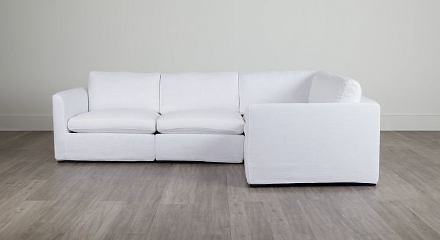 Willow White Fabric Small Two-arm Sectional (0)