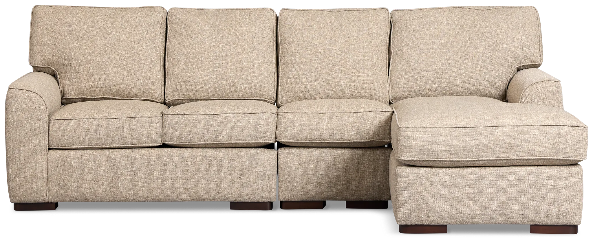 Sinclair Brown Fabric Small Right Chaise Sectional
