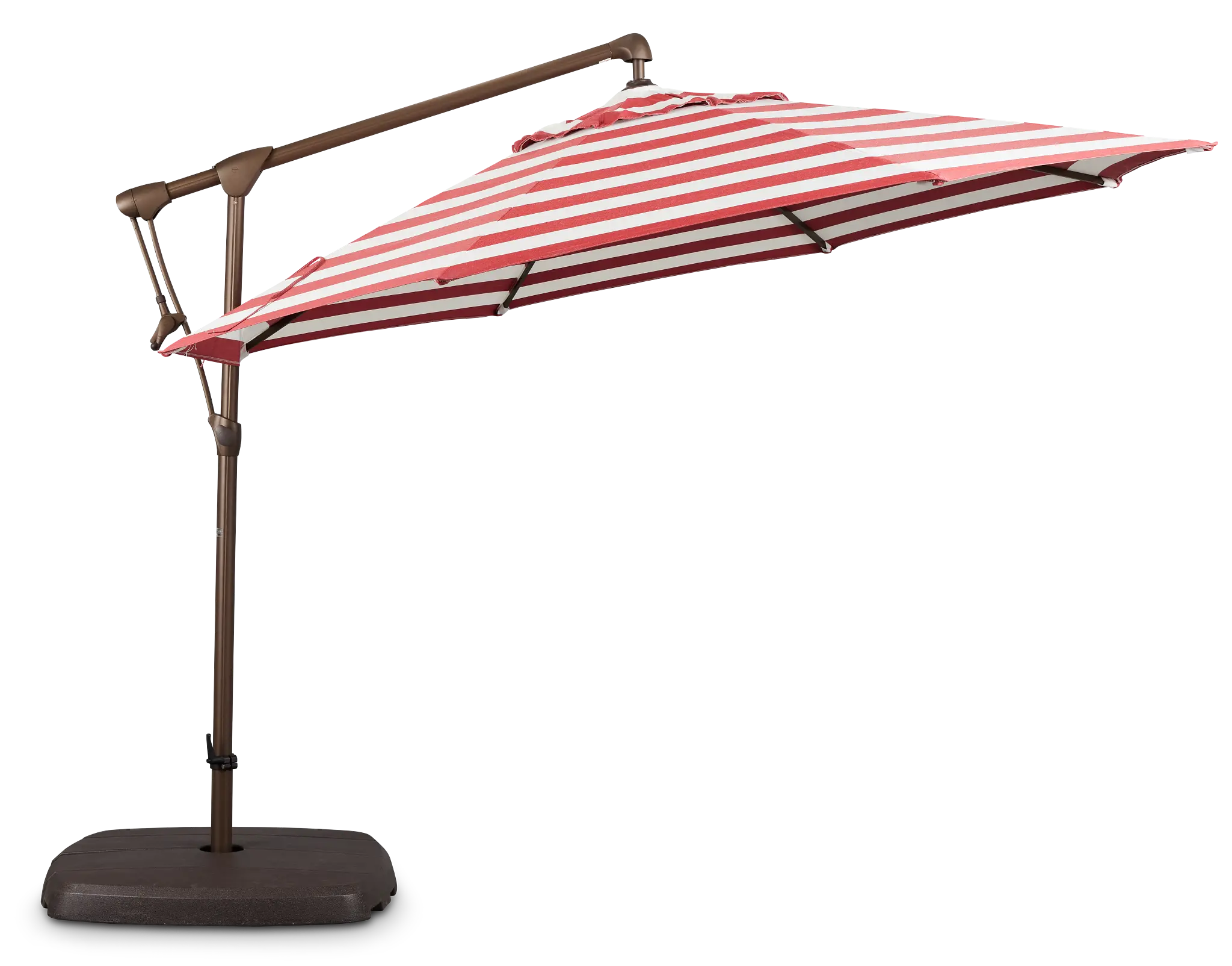 Grenada Red Stripe Cantilever Umbrella Set Grenada Red Stripe Cantilever Umbrella Set