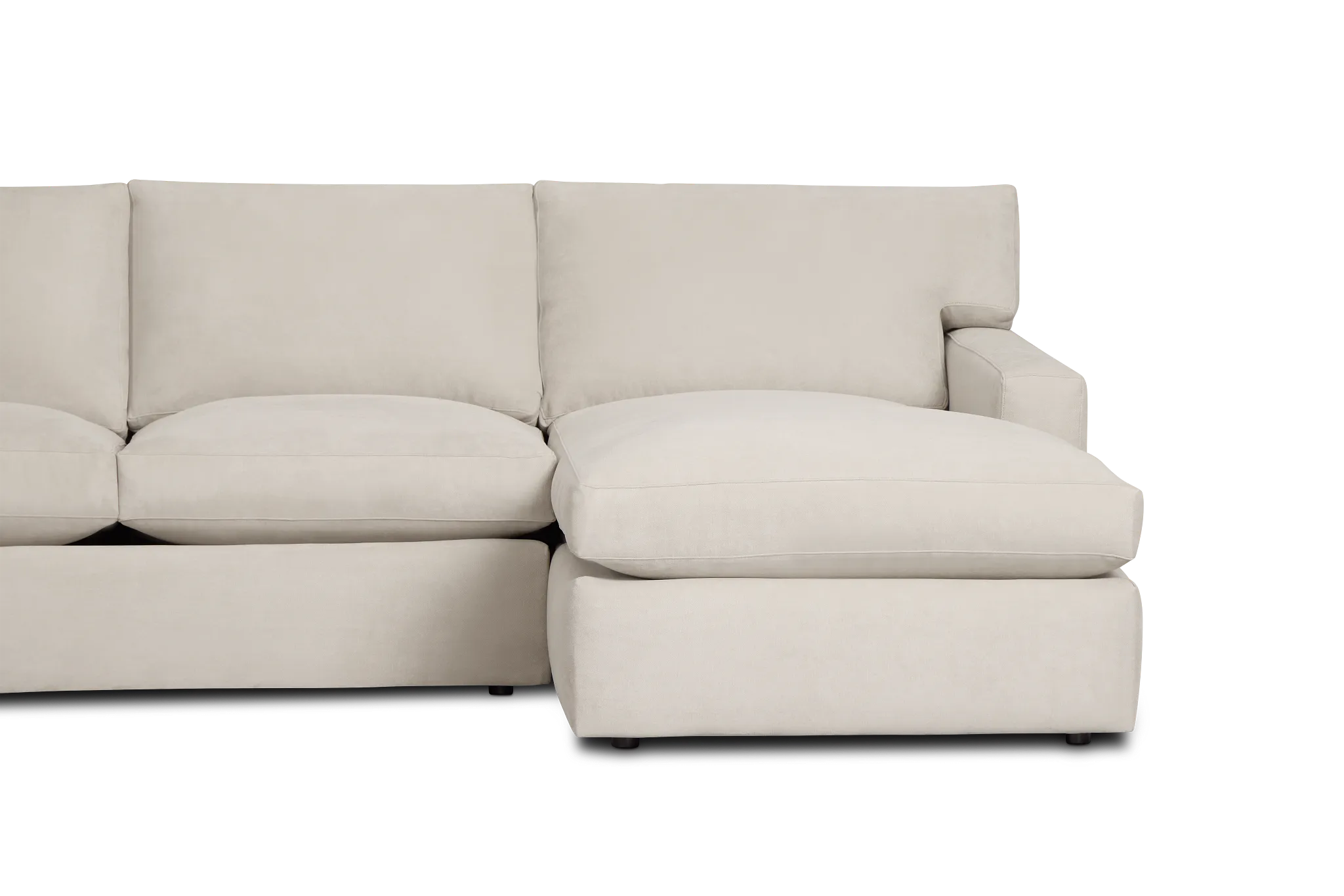 Hudson Gray Fabric Large Right Chaise Wedge Sectional