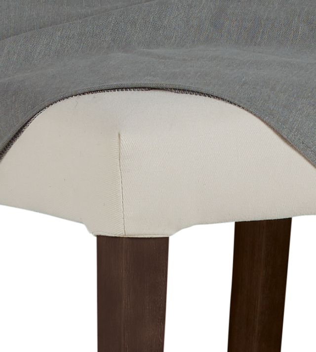 Destination Light Gray Long Slipcover Chair With Dark-tone Leg (5)