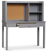 Charleston Gray 1-drawer Desk & Hutch