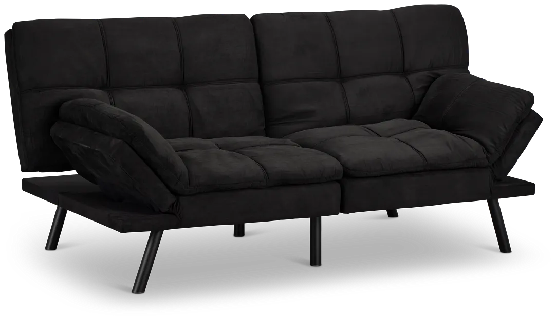 Bowie Black Micro Sofa Futon