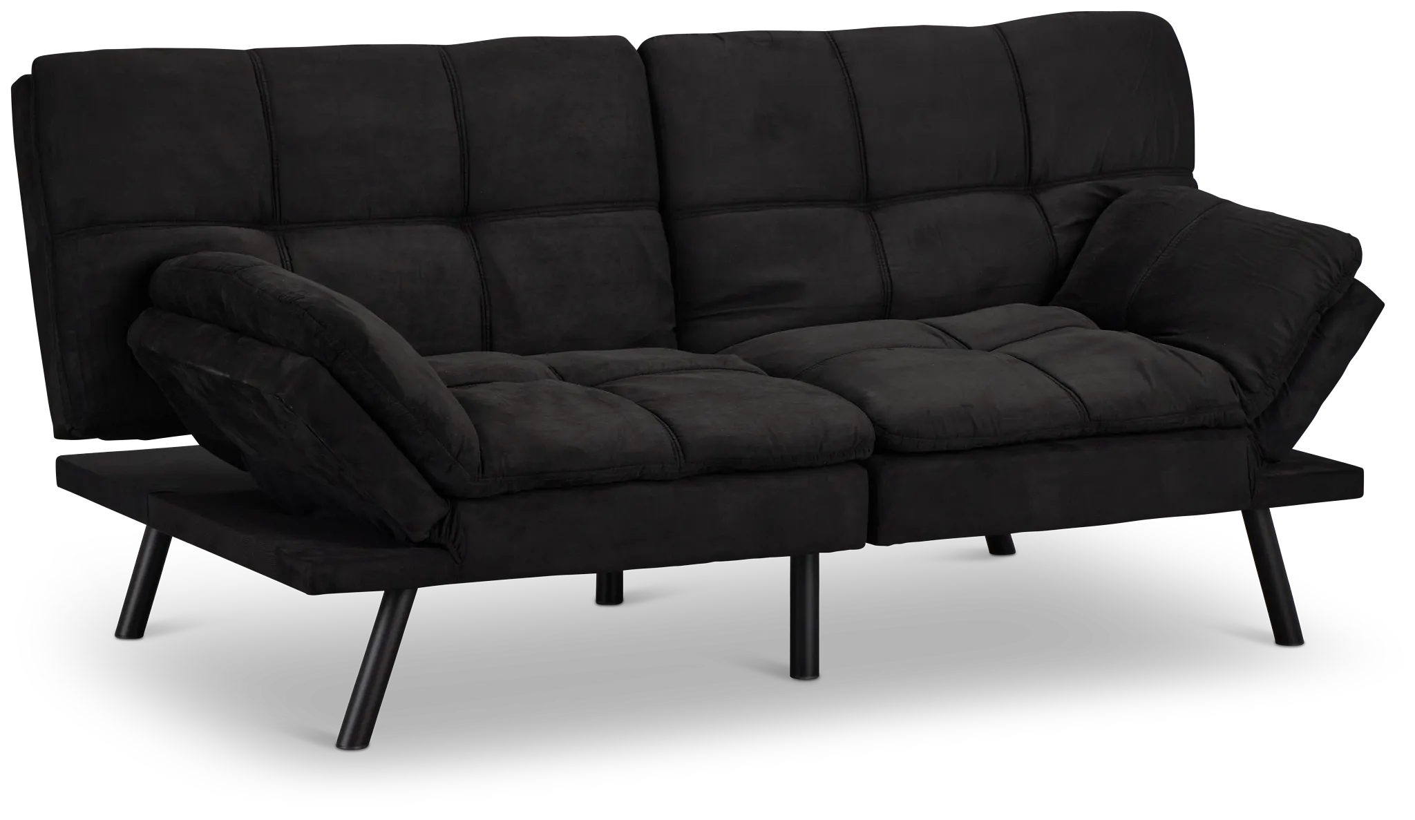 Bowie Black Micro Sofa Futon