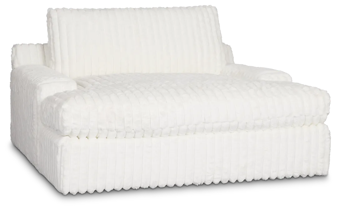Teddy White Fabric Chaise
