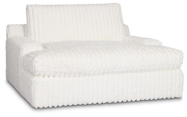 Teddy White Fabric Chaise