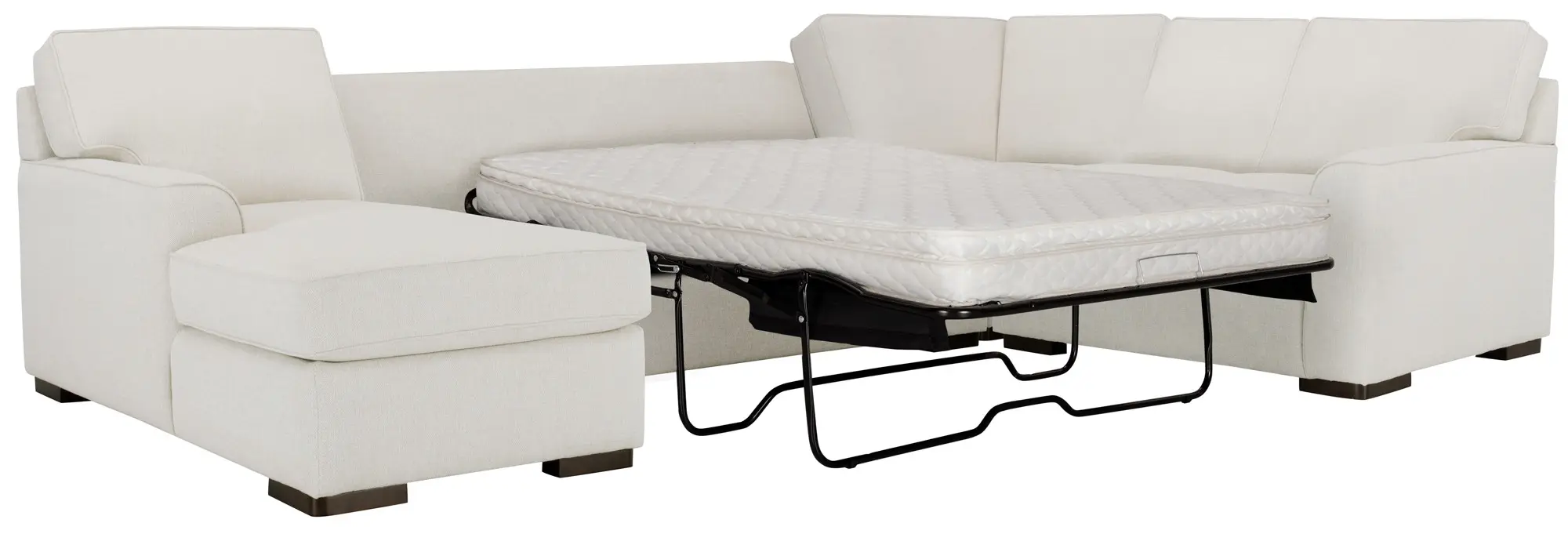 Austin White Fabric Left Chaise Innerspring Sleeper Sectional Austin White Fabric Left Chaise Innerspring Sleeper Sectional