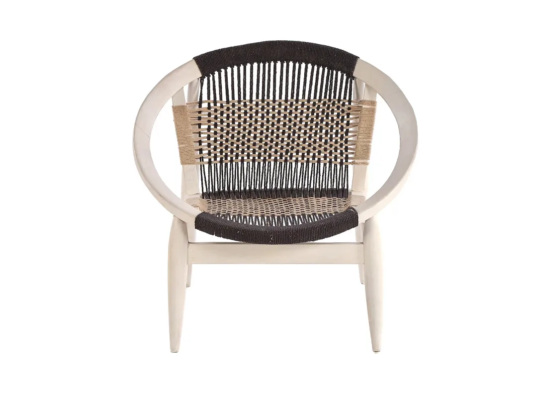 Caspy White Woven Accent Chair