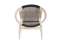 Caspy White Woven Accent Chair