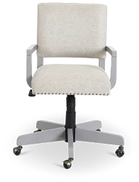 Newport Gray Wood Upholstered Desk Chair
