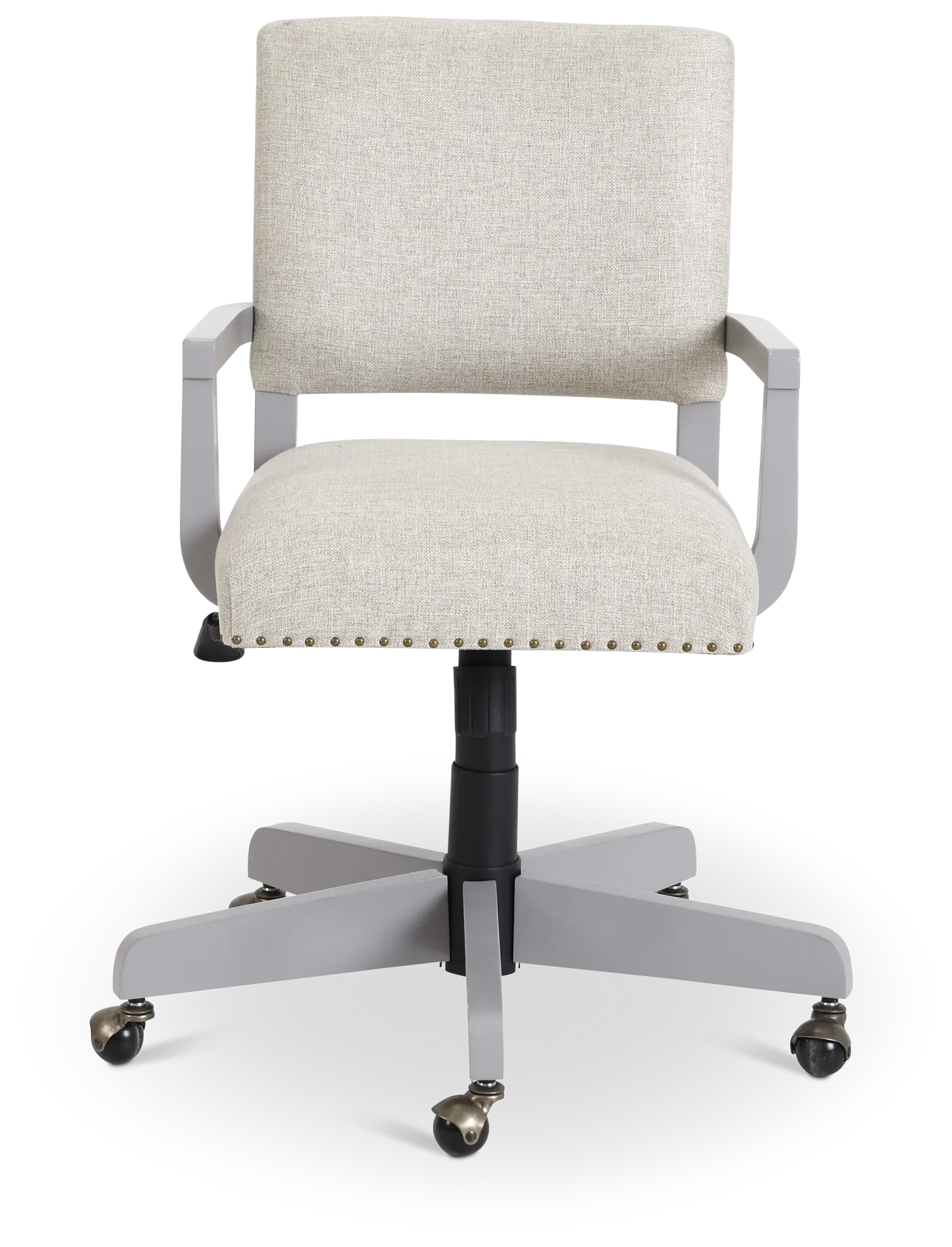 Newport Gray Wood Upholstered Desk Chair