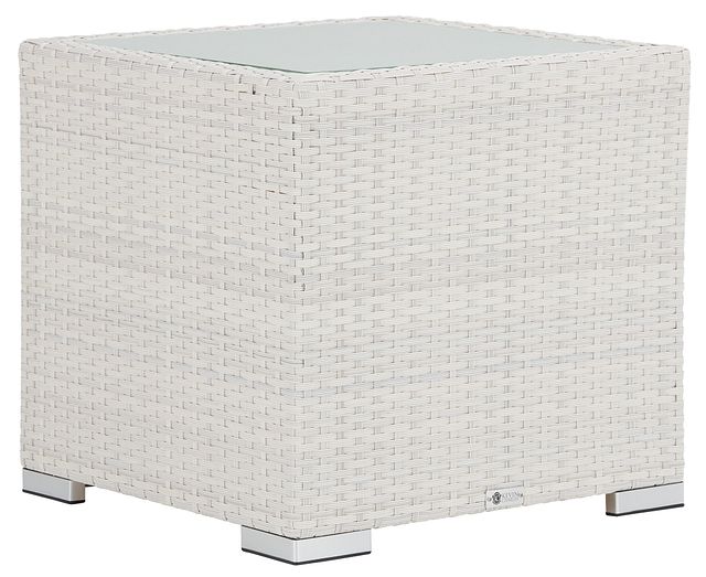 Biscayne White Square End Table (1)