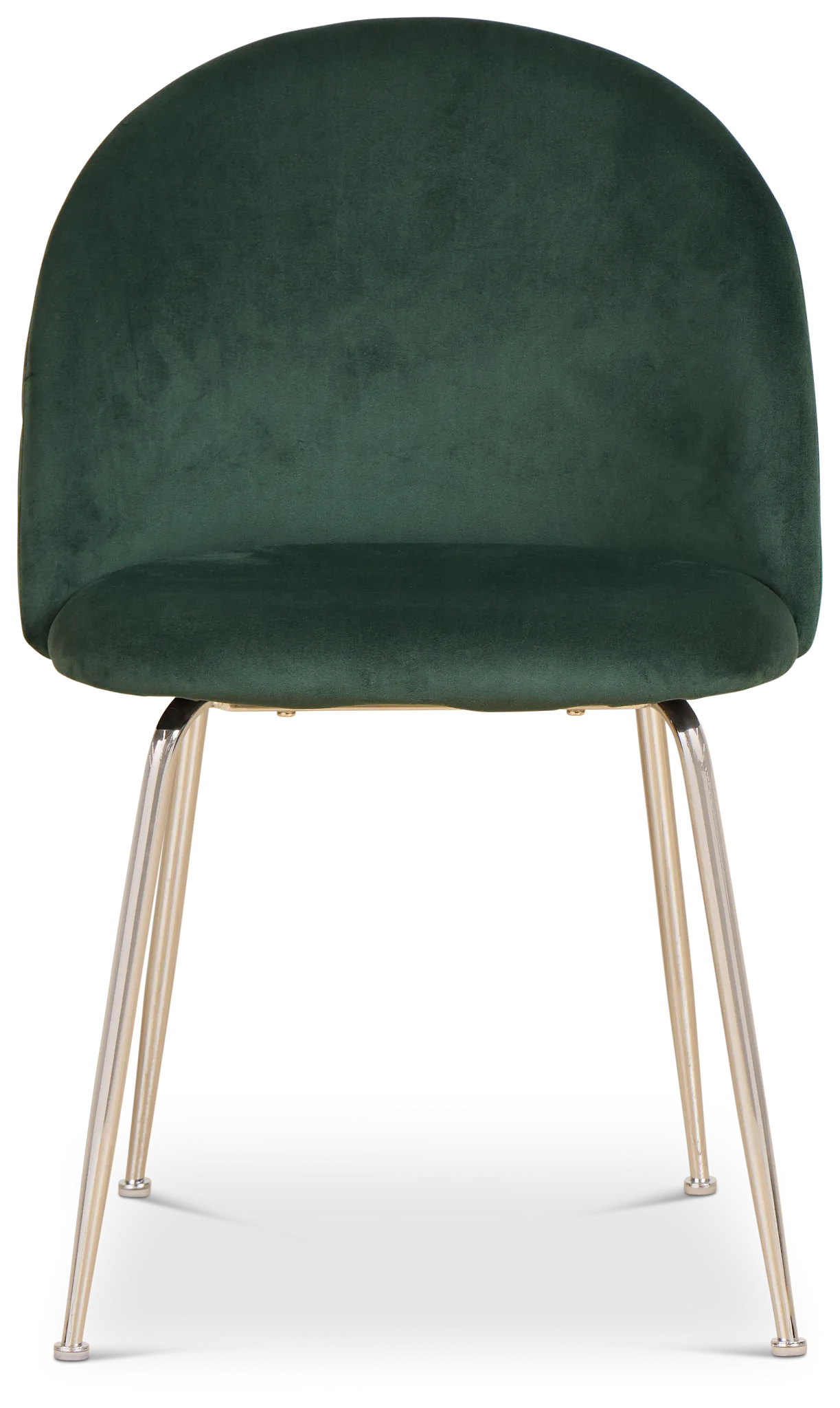 Capri Dark Green Velvet Upholstered Side Chair W/ Chrome Legs