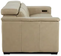 Ainsley Beige Leather Power Reclining Sofa