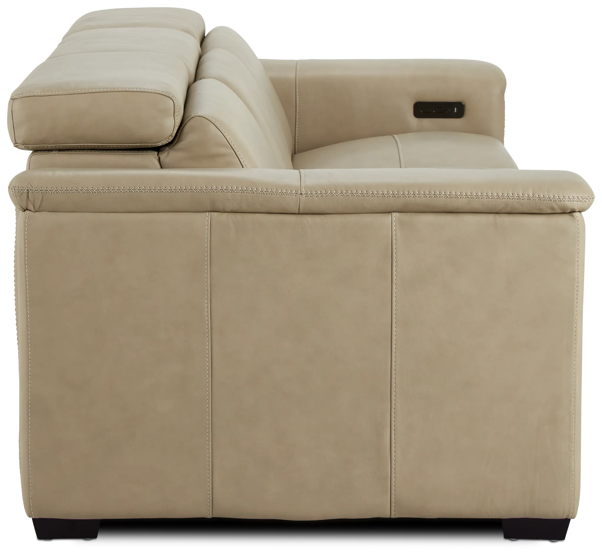 Ainsley Beige Leather Power Reclining Sofa