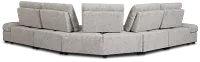 Mila Gray Fabric Small Dual Power Reclining Two-arm Sectional