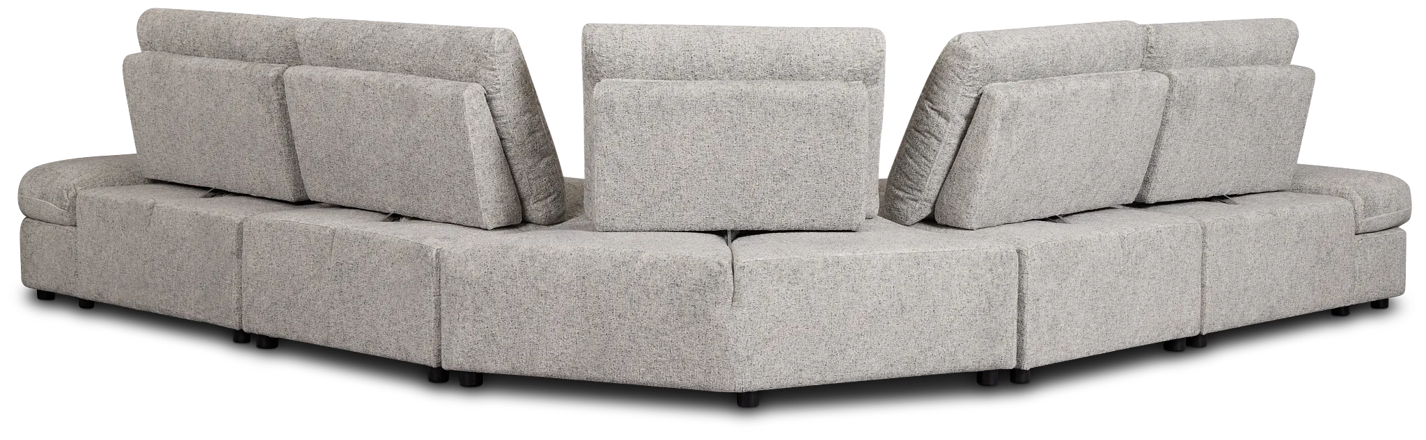 Mila Gray Fabric Small Dual Power Reclining Two-arm Sectional