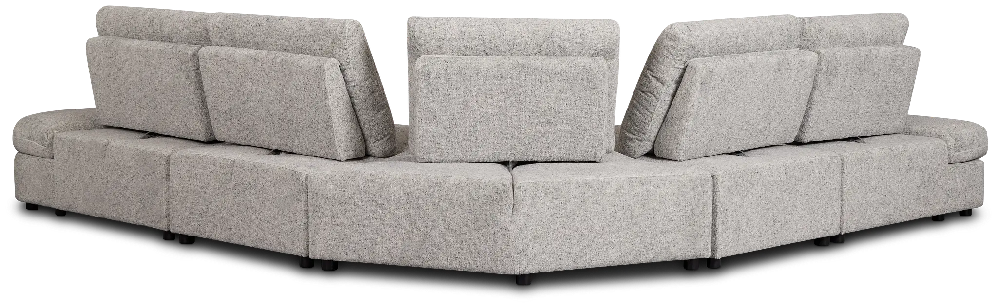 Mila Gray Fabric Small Dual Power Reclining Two-arm Sectional Mila Gray Fabric Small Dual Power Reclining Two-arm Sectional