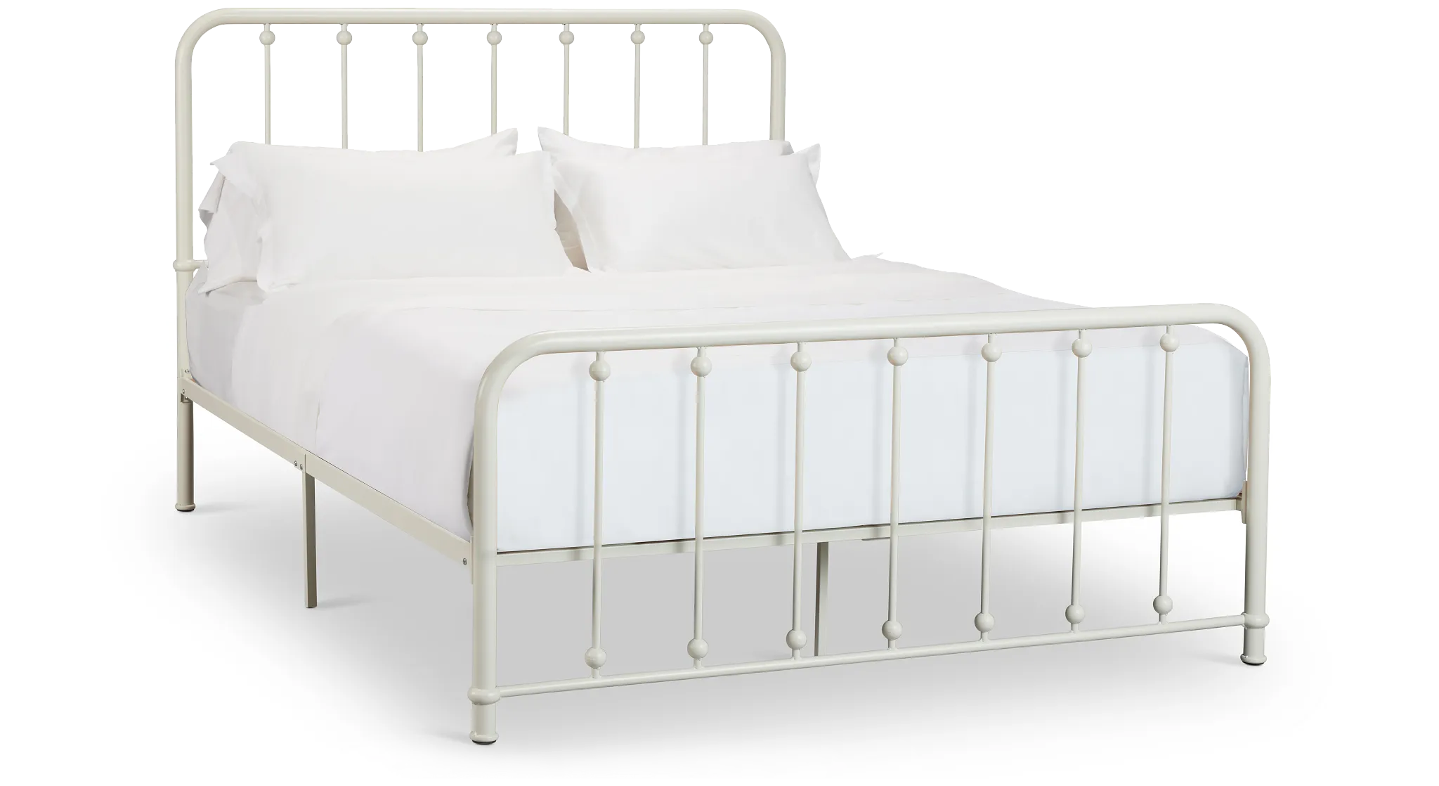 Rory White Metal Panel Bed