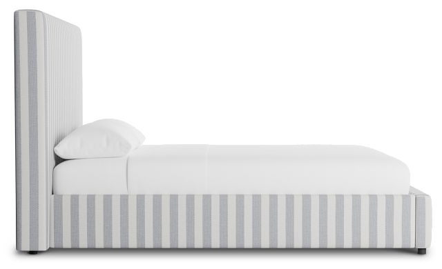 Grayton Sea Lane Dark Blue 54" Upholstered Platform Bed
