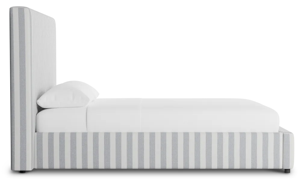 Grayton Sea Lane Dark Blue 54" Upholstered Platform Bed