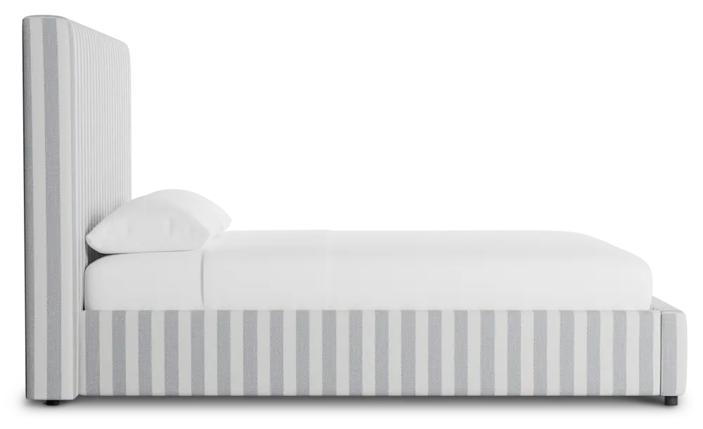 Grayton Sea Lane Dark Blue 54" Upholstered Platform Bed Grayton Sea Lane Dark Blue 54" Upholstered Platform Bed